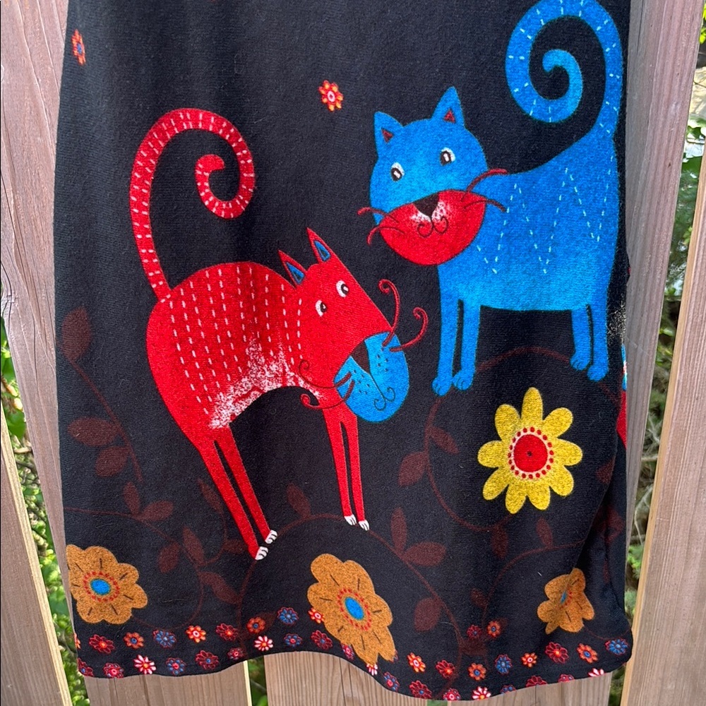 OIS Whimsical Cat Y2K style midi dress M - Picture 5 of 12
